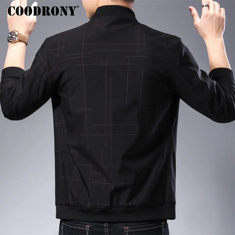 Мужская куртка бомбер COODRONY модная уличная в полоску Осень зима 98006|Куртки| |