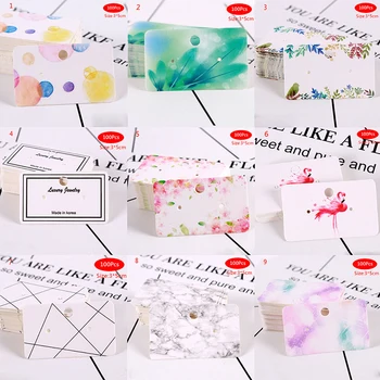 

100Pcs Earrings Pack 3x5cm Ear Stud Card Jewelry Display Hang Tag Label Printing