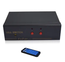 HighTek HK-V2T2R 250MHZ VGA switcher box 2 port for VGA signal input, 2 ports VGA signal output with remote