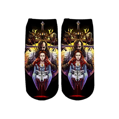 PLstar Cosmos Game of Thrones socks Summer Fashion 3D Cotton Socks Colorful Warm Short Ankle Socks high quality-2 - Цвет: 6