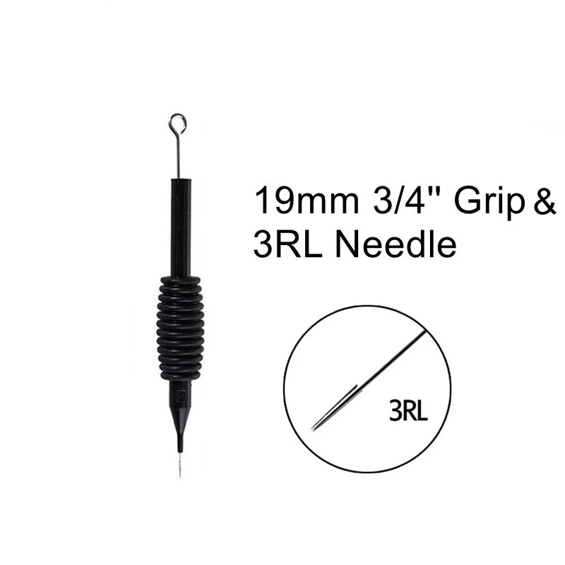 Одноразовые Grip татуировки трубка с Ассорти иглы татуировки Размеры 3RL 3/4 "(19 мм) для татуировки 40 шт./лот