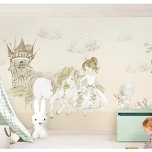 Beibehang мода классический утолщение papel де parede 3d обои Скандинавский минималистский ручная роспись Единорог Лошадь детская комната
