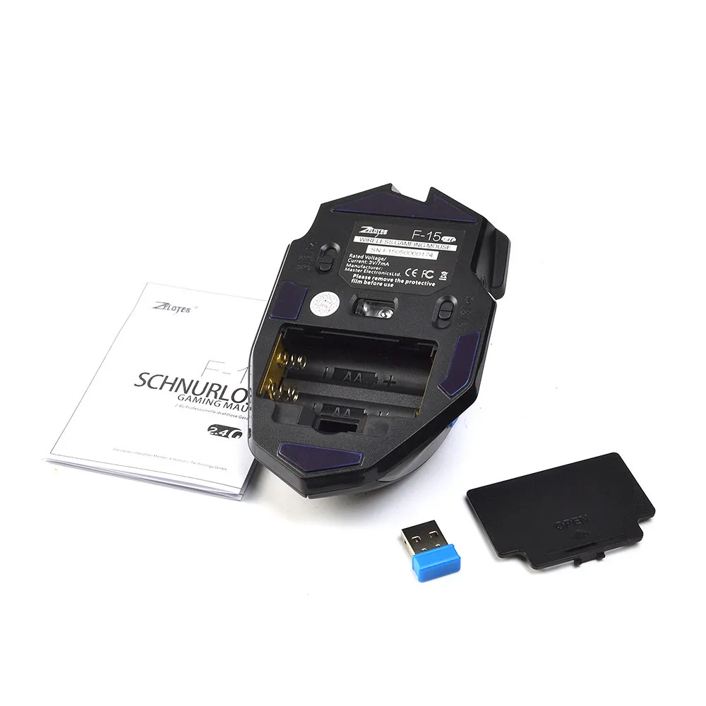 ZELOTES F-15 Gaming Mouse 2.4GHz Optical 2500 DPI Wired Wireless Dual Mode Gamer Mice for PC Laptop (5)