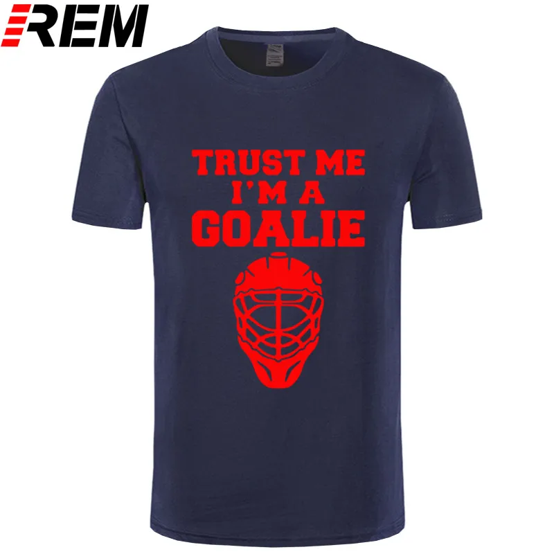 Trust Me I'm A футболки «Вратари» для мужчин, хлопковая летняя модная футболка с коротким рукавом для мужчин, забавная футболка с изображением ледяного хоккея, подарок для игрока, брендовая одежда - Цвет: navy red