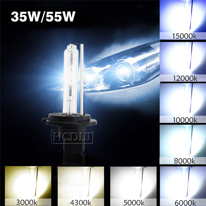 HCDLT Xenon 55W H1 H7 H11 H3 HB3 HB4 D2S D4S 3000K 6000K 4300K 5000K 8000K HID Headlight Bulb For 35W 55W Xenon HID Ballast Kit   (10)