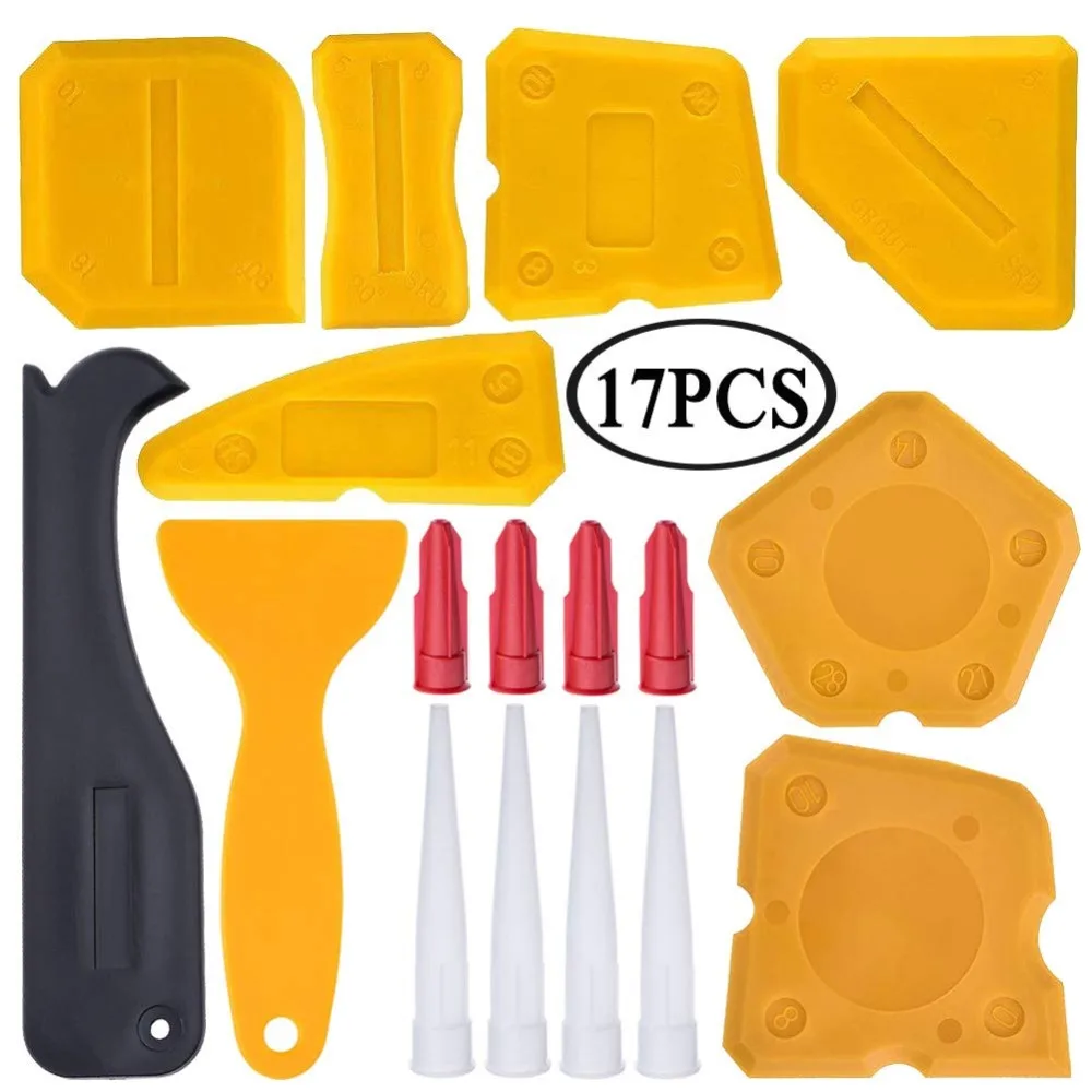 18Pcs Silicone Sealant Spreader Scraper Caulking Remover Grout Caulk Nozzle Tool