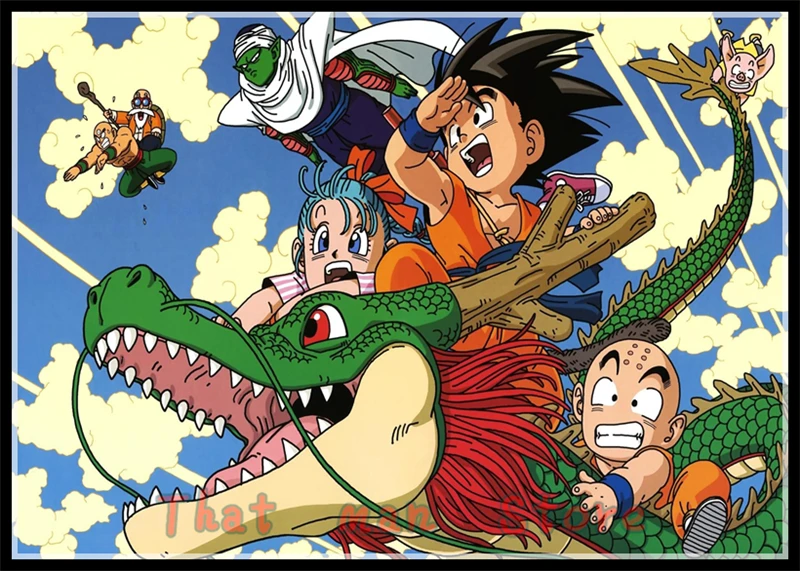 Dragon Ball Z Goku плакат с героями аниме белая мелованная бумага принт живопись детская комната украшение стены Искусство домашний декор - Цвет: Шоколад