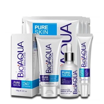 

BIOAQUA Anti Acne Set Face Care Treatment Scars Set Anti Acne Removal Gel Whitening Moisturizing Scar Shrink Pores Set 4 pcs