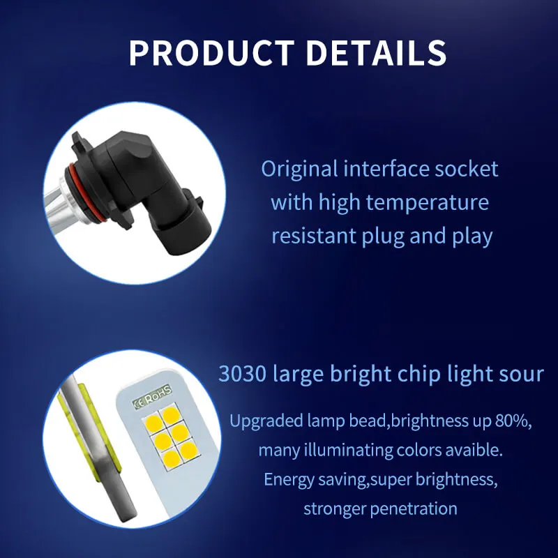 Противотуманные фары NAO H11 LED H3 HB4 H16 H8 H10 8 Вт 9005 лм HB3 3030 автомобисветодиодный