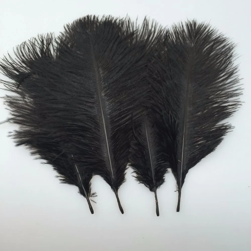 Hot sales! 500pcs Black nautral Ostrich Feather 20 25cm/8 10inch