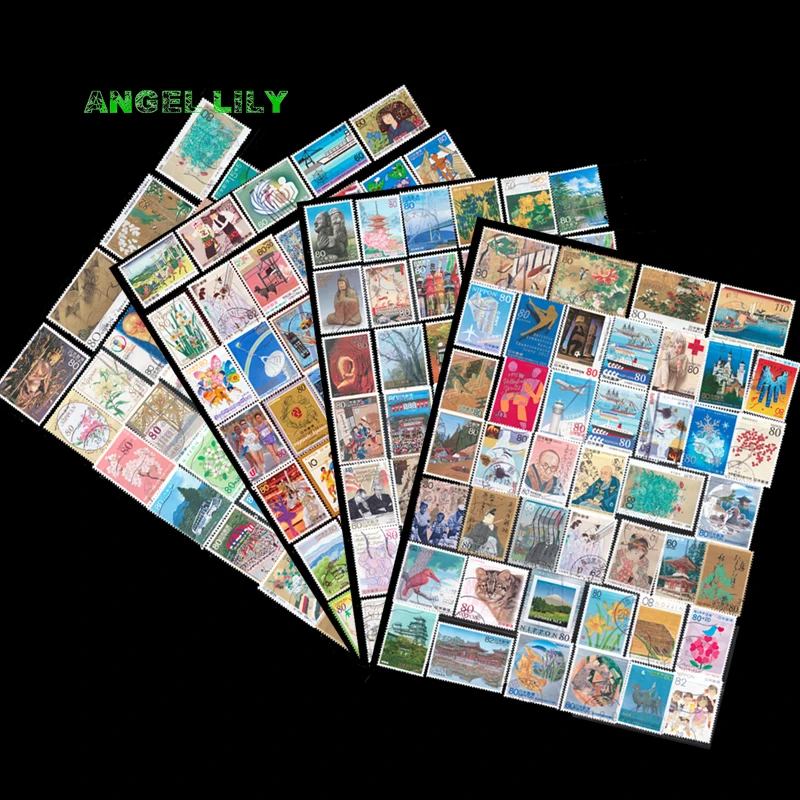 

50 PCS / lot All Different Japanese Used Big Size Postage Stamps Off Paper With Post Mark For Collection