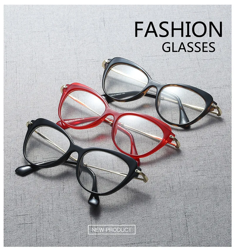 Женские металлические ножки, дизайнерские оптические очки по рецепту, ацетатные оправы, очки для женщин, оправа для очков, модные стили
