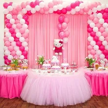 Фатиновая юбка-пачка в европейском стиле, юбка-пачка для стола, тюлевые скатерти и салфетки для дня рождения, украшение душевой кабины, цветная юбка для свадебного стола