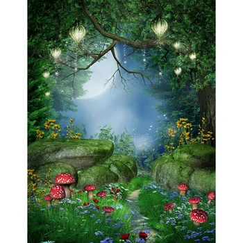 

Customized 12ft mushroom forest photo backdrop for event party photography studio backgrounds