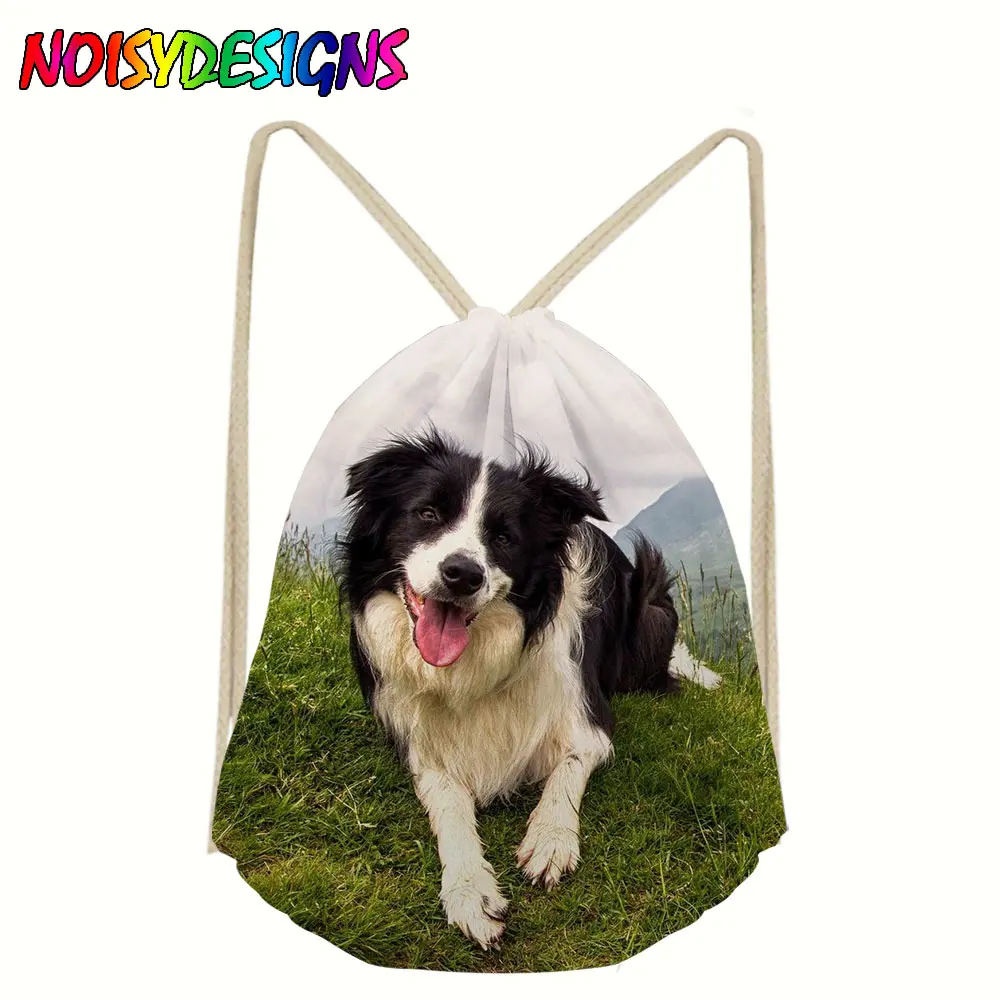 

High Quality Drawstring Bag Beach Border Collie Travel Storage Package Pouch Swim Hiking Women Men Teenagers Backpack sac femme