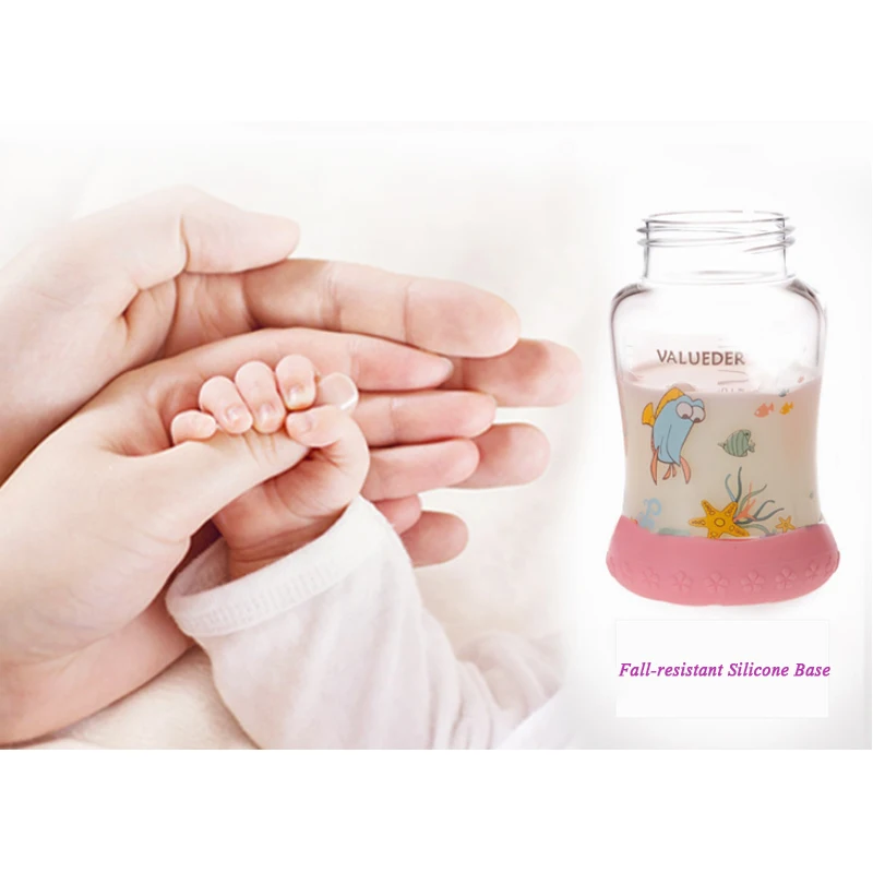 spesifikasi Botol Makan Bayi Kaca 180 Ml Tinggi Kaca Borosilikat Panas Reasistant Transparan Non Slip Bayi Botol Susu