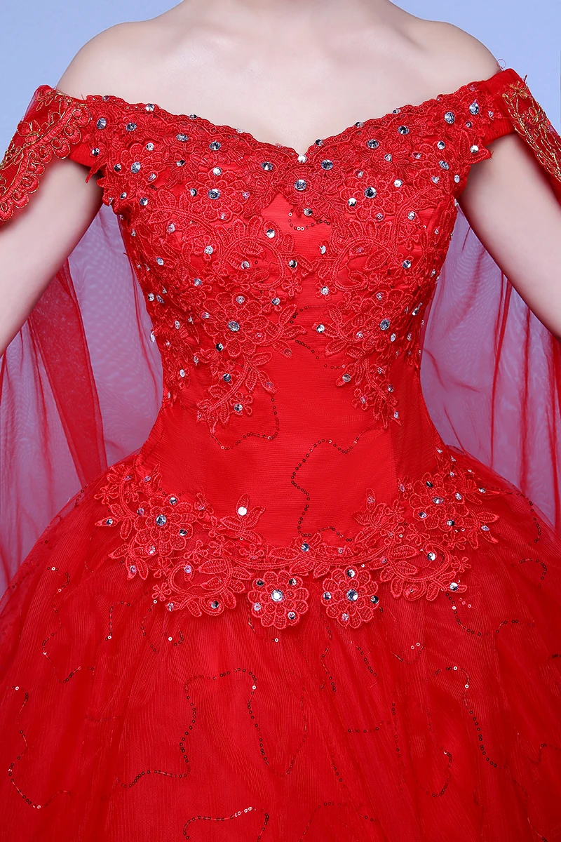 Красное Белое винтажное свадебное платье с шлейфом, элегантное кружевное платье с вырезом лодочкой, Цветочная вуаль, простая принцесса