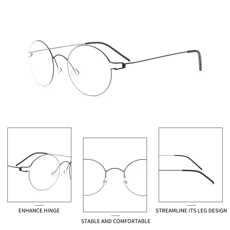 Папа без винта очки по рецепту очки оправа для женщин круглый близорукость оптическая Дания корейские очки оправа для мужчин Титан 98607