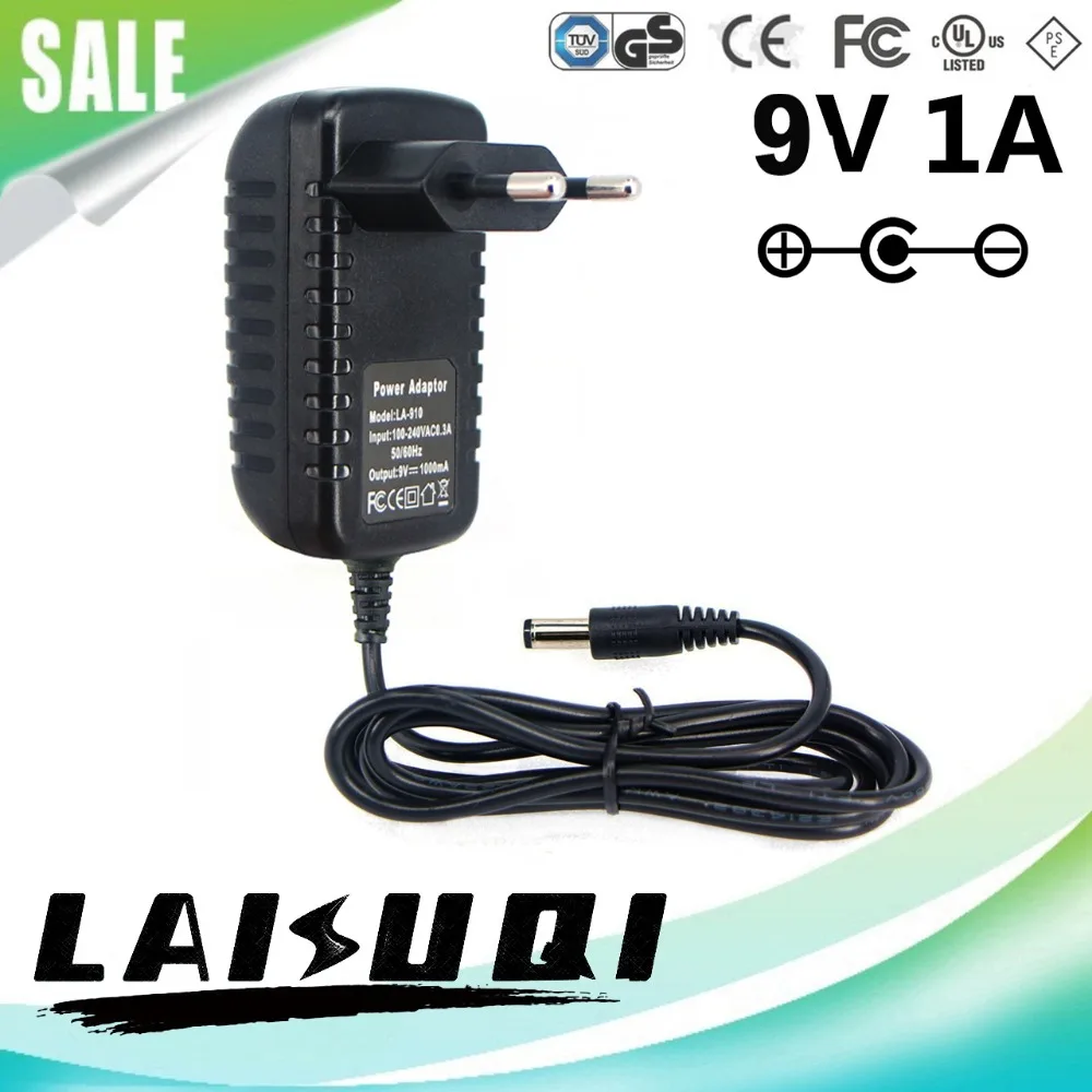 

1pcs 9V 1A EU plug DC5.5mm Center (-) Outer(+) AC/DC Adapter power charger supply 9V1A 1000mA LAISUQI New Hot Sale