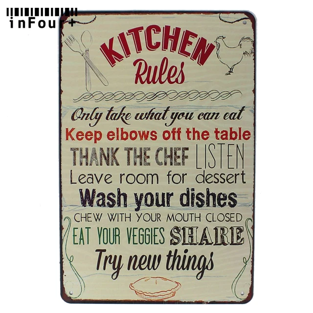 Metal retro sign i only have a kitchen because it come with the house