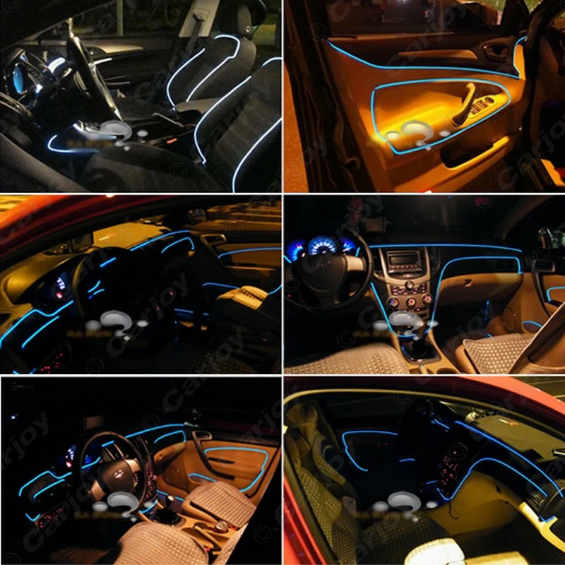 3M Гибкая EL неоновая светящаяся лента+ зарядное устройство для украшения автомобиля 3-метровый красный/желтый/зеленый/синий/розовый/белый# CA4634