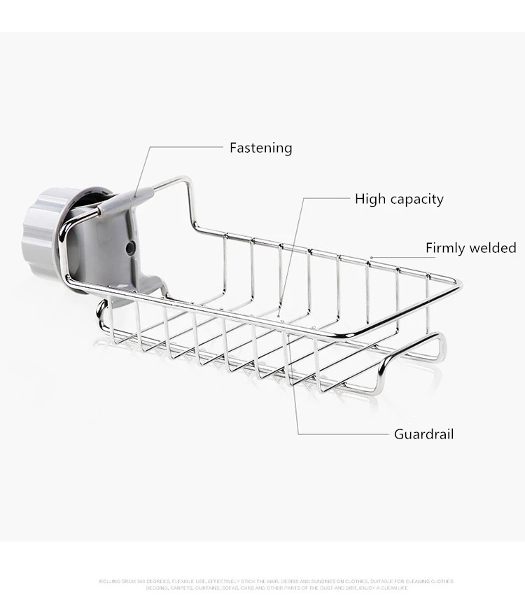 Стойка для кранов, кухонный кран из нержавеющей стали, полка, губка, ткань для посуды