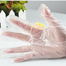 100 Disposable PE Gloves Mitten for Garden Home Restaurant BBQ Dishes Wash 66CY