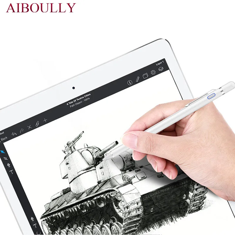 Active Stylus-Capacitive Digital Pen With 1.45mm Ultra Fine Tip Touchscreen Stylus Pencil for Apple iPad Touch screen Devices