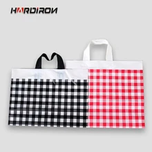 35*25 см Черный и белый цвета клетчатый узор большая емкость рынка торговый нести лямка для сумки для переноски Пластиковые подарок сумки для переноски