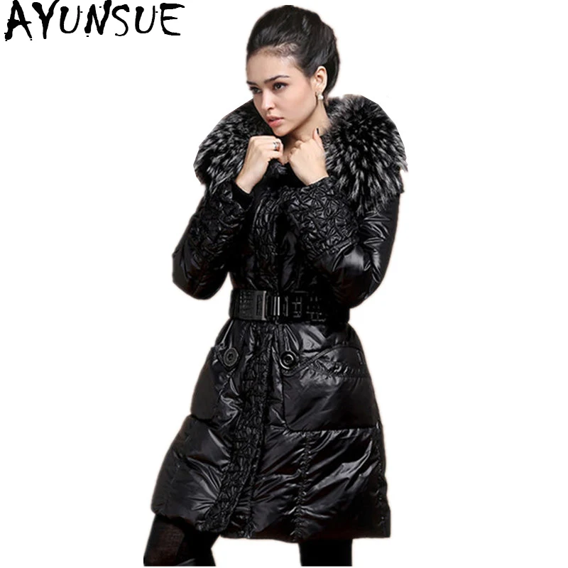 

AYUNSUE 2019 Winter Duck Down Jacket Women Long Coat Female Parka Warm Clothes Real Fur Collar High Quality chaqueta mujer 003