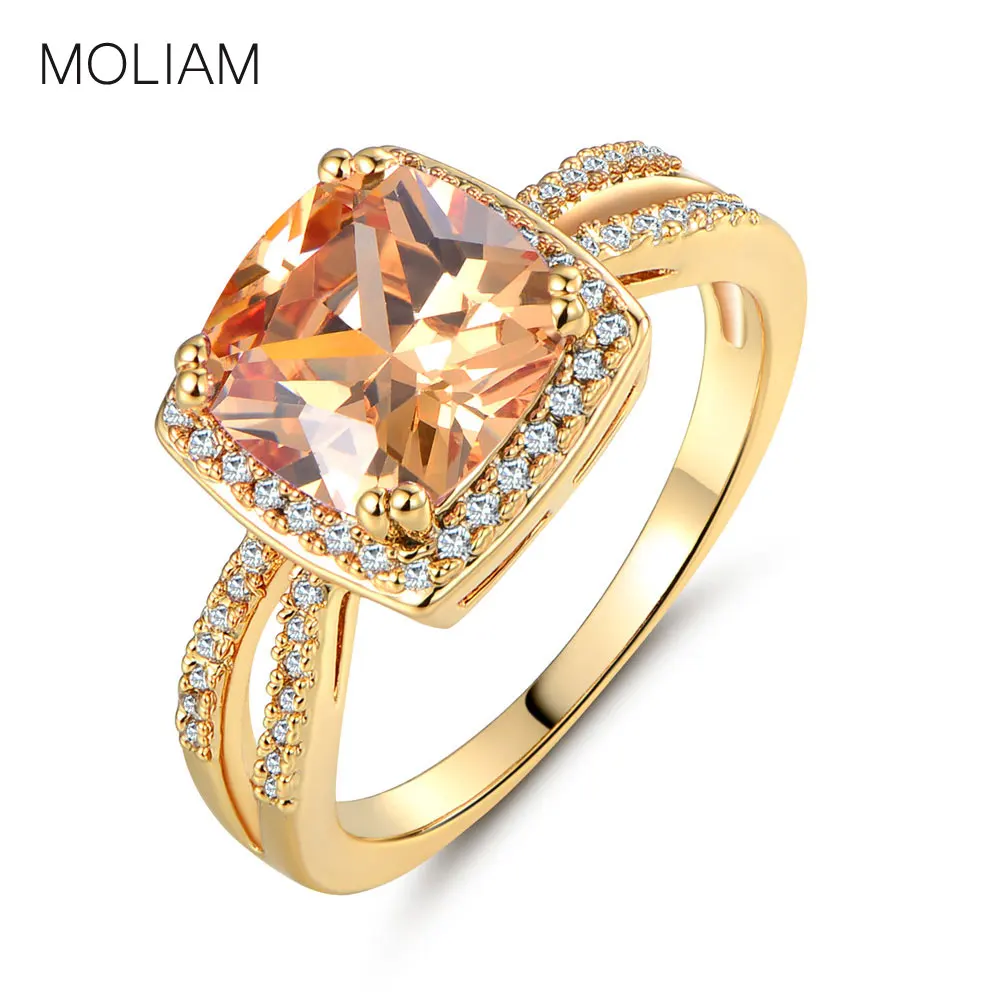 MOLIAM Summer Collection Women Rings Size 10 Gold Color Cubic Zirconia