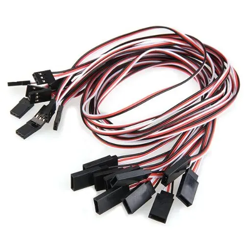 

10 Pcs 3 Pin Male to Female RC Servo Extension Cord Cable 50cm Length
