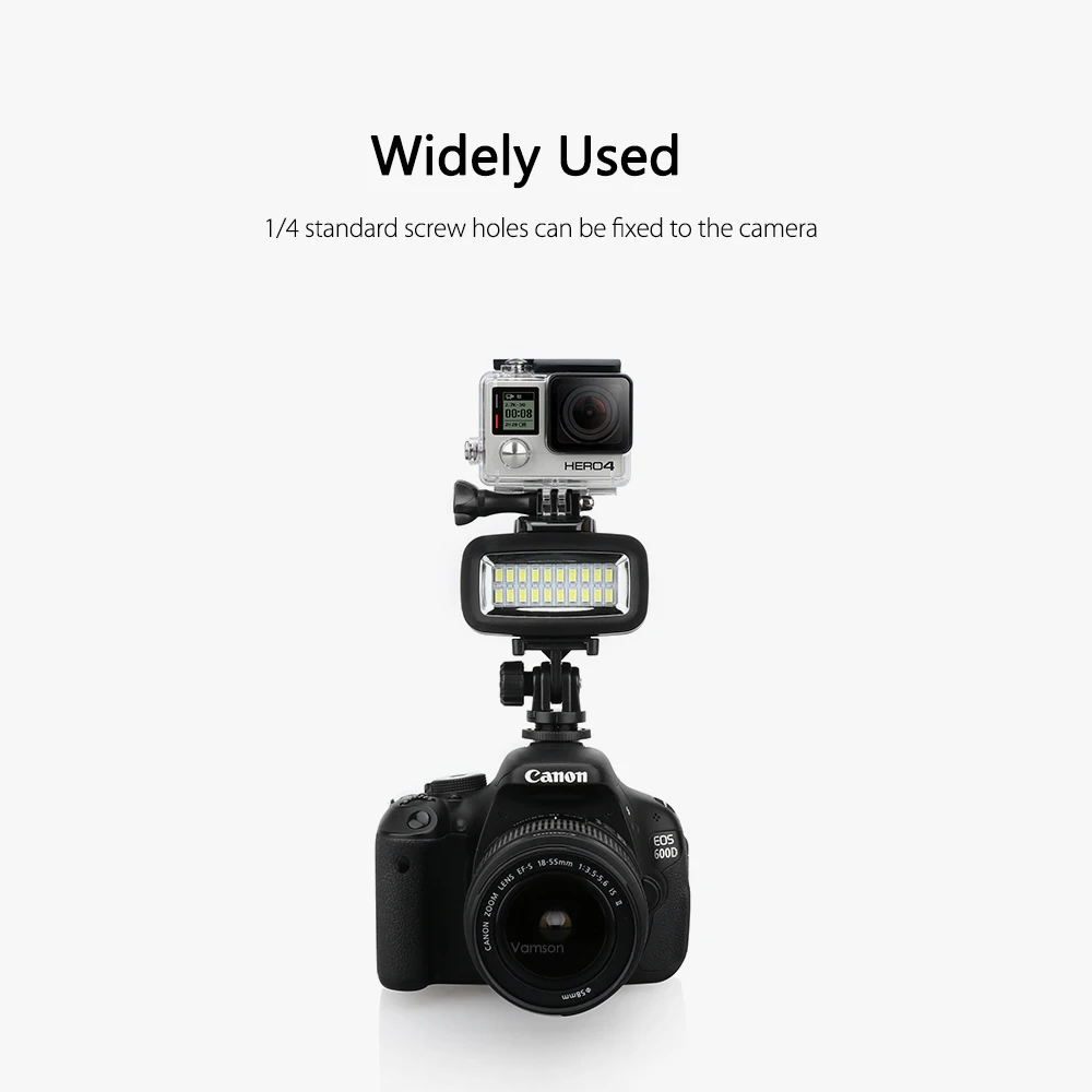Vamson аксессуары для Gopro Hero 6 5 4 подводный фонарик лампа Дайвинг Водонепроницаемый