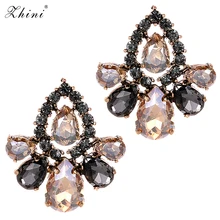 Горячая Распродажа, серьги-гвоздики из чистого камня с геометрическим орнаментом для женщин,, модные серьги в виде цветка в стиле бохо, ювелирные изделия