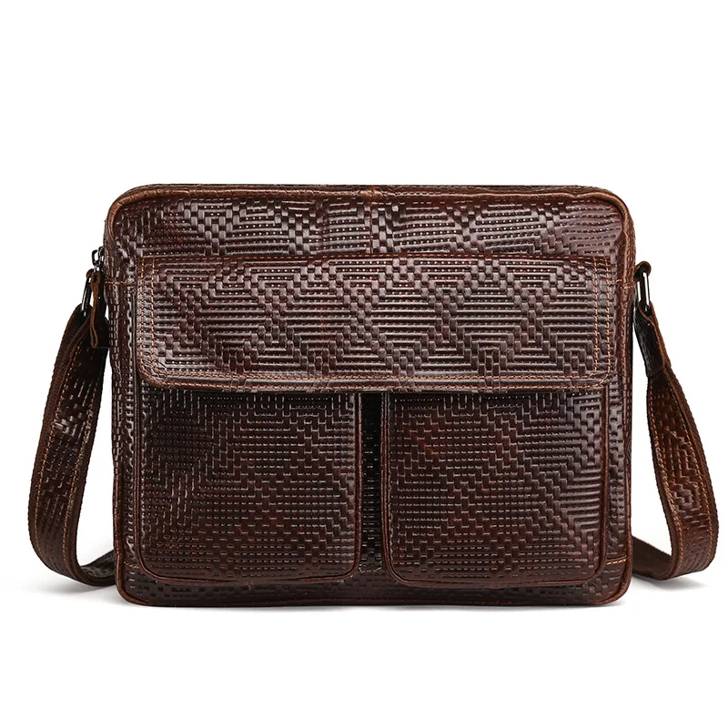 

YISHEN Vintage Fashion Men Crossbody Bags Oil Wax Leather Men Business Messenger Bag Casual Retro Men Shoulder Travel Bag LS8893
