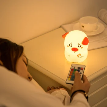 

1pc Silicone Night Light Piggy Shaped USB Charging Pat Light Home Ornaments QJS Shop