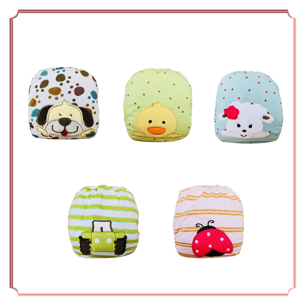 

Free Shipping 12 pcs Embroidery Bamboo Cotton Cloth Diapers Reuasble Cotton Diaper Covers Washable Baby Nappy Baby Gifts