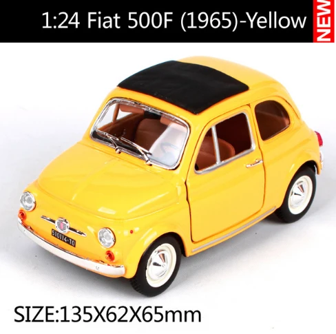 Maisto Bburago 1:24 Fiat 500F(1965) Fiat 500L(1968) Ретро классический автомобиль литая под давлением модель автомобиля игрушка в коробке - Цвет: 3