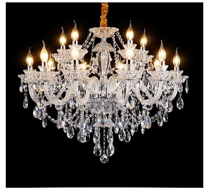 Günstige Kostenloser Versand Klar Kristall kronleuchter Wohnzimmer lustre sala de jantar cristal Moderne Kronleuchter Beleuchtung Dekoration
