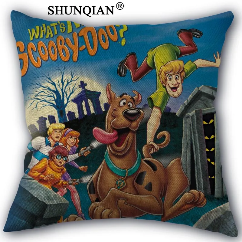 

Custom Pillow Cover Scooby Doo Home Textile Square 45X45cm Decorative Cotton Linen Pillowcase Wedding Decorative Pillow Cover