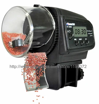 

24pcs LCD Screen AF-2009D Aquarium Automatic Digital Auto Fish Food Feeder Timing Automatically Black With Internal Clock