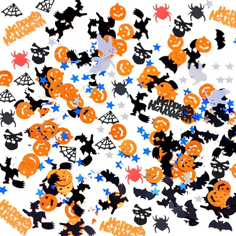 

6 Bags Party Confetti Creative Pumpkin Bat Spider Skull Table Scatter Halloween Birthday Wedding Table Party Decorations