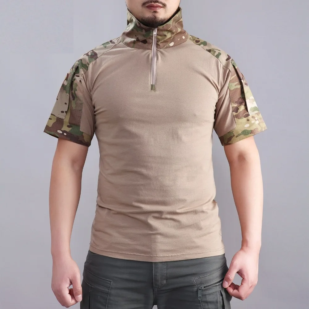 

Shanghai Story Men Tactical Gear Military Airsoft Special Ops Combat Shirt Camouflage Light Weight Short Sleeve Shirt Frog Shirt