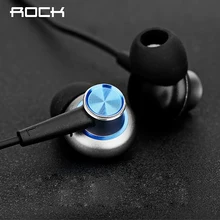 ROCK Y5 Luxury In Ear Stereo Earphone in line control with mic Headset 3.5mm Earbuds For iPhone Samsung With Microphone