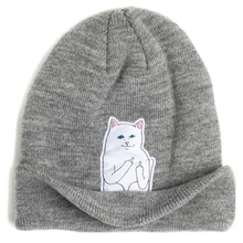 Unisex čepice s bílou kočkou, 13 barev na výběr