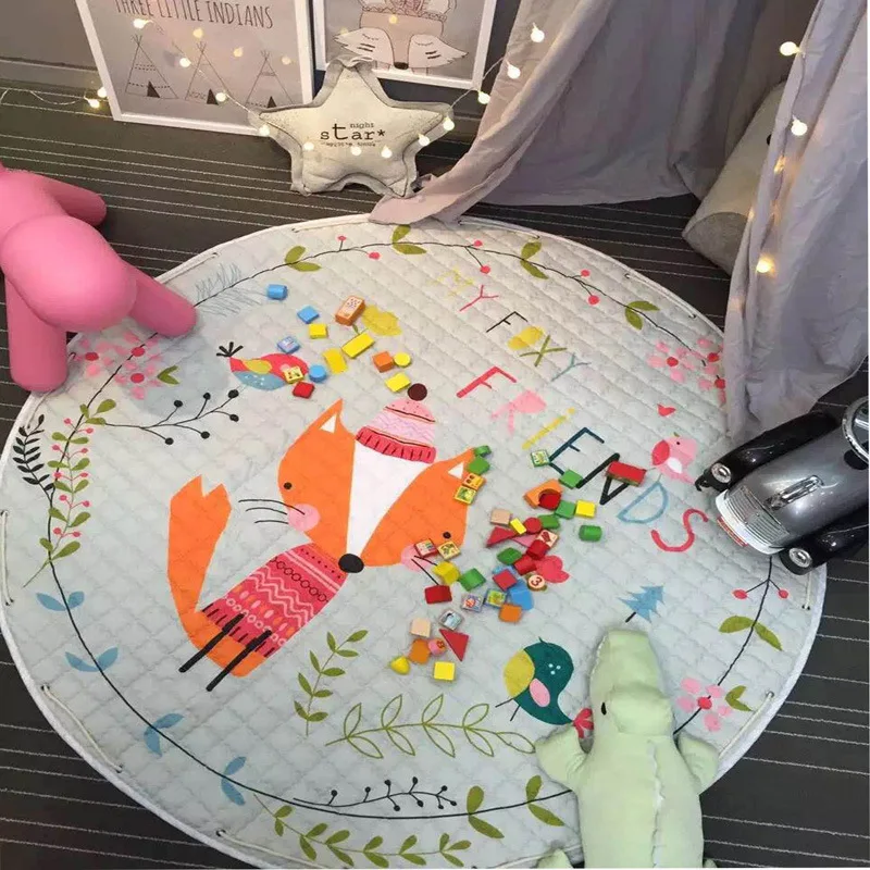 Kaufen Bunte Kinder Spielen Decke Spielzeug Lagerung Tasche kinder Spielzeug Organizer Baby Kawaii Teppich