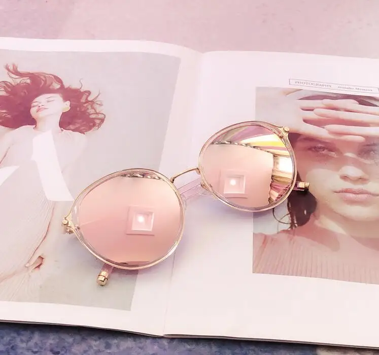 Новые Солнцезащитные очки женские поляризованные круглые оправы Солнцезащитные очки могут быть оснащены близорукостью Ретро коричневые очки - Цвет линз: Розовый