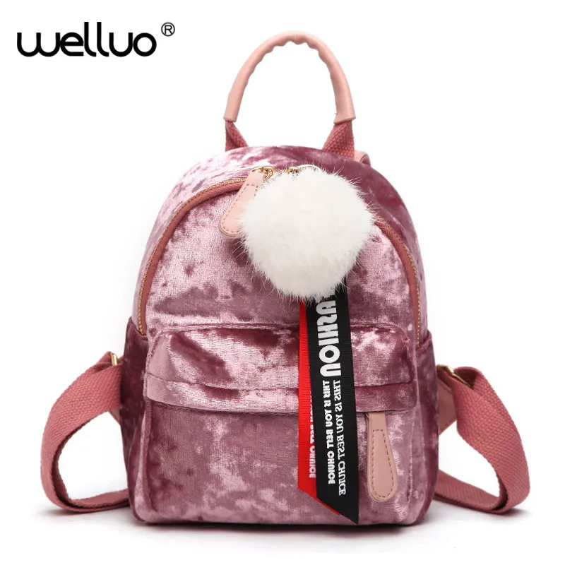 Мини бархатный рюкзак сумка милые рюкзаки высокого качества рюкзак для девочек подарок женский маленький женский рюкзак Mochila 2019 XA568WB