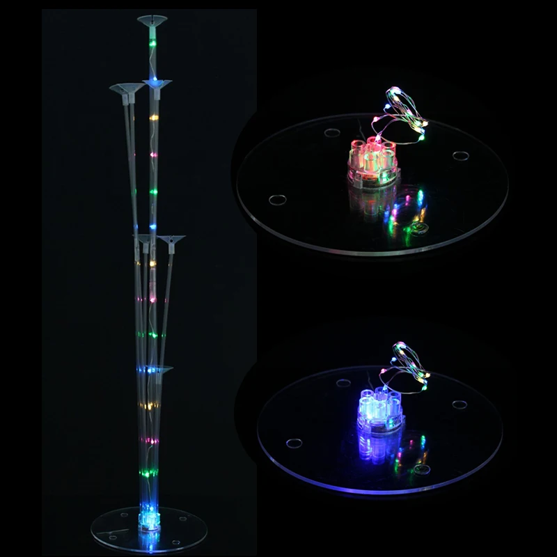7 Tubes Balloons Column Holder Clear Plastic Balloon Base Balloon Floating Stand for Wedding Decor Illuminate Party Supplies (2)