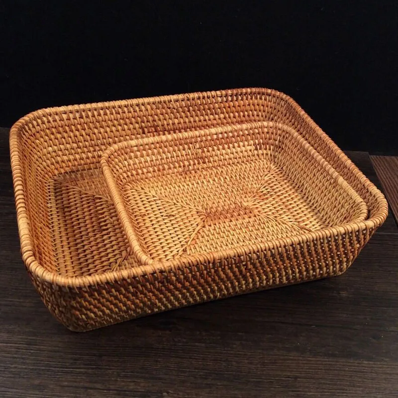 snacks nuts rattan fruit basket Kitchen Storage & Organization dried fruit Beverage Food Tableware Teaware Sundries Storage Tray